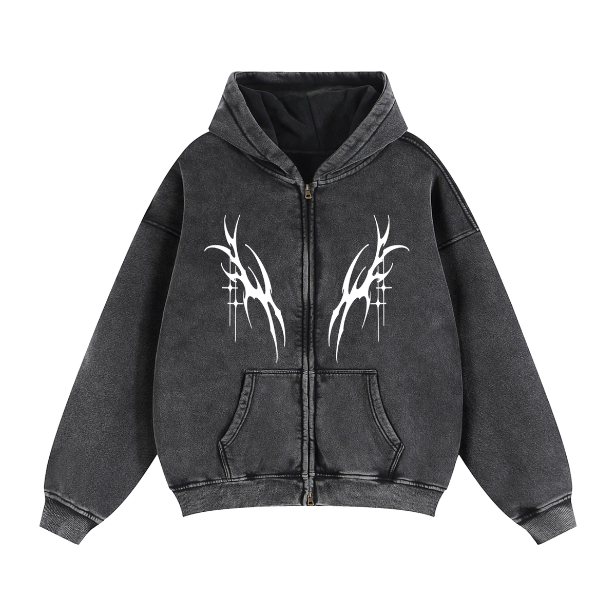 Zip-Through Boxy Fleece Hoodie